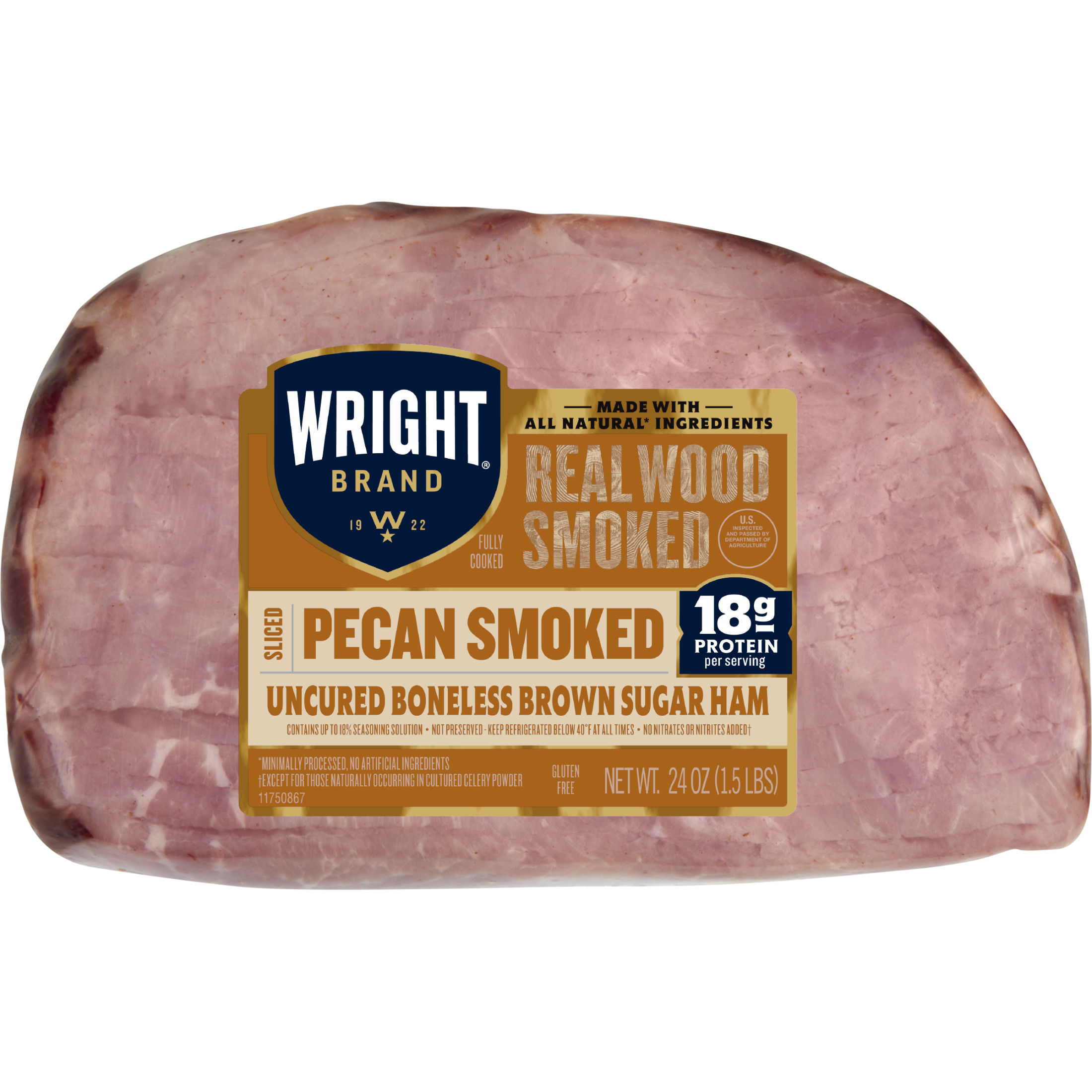 Sliced Pecan Smoked Uncured Boneless Brown Sugar Ham